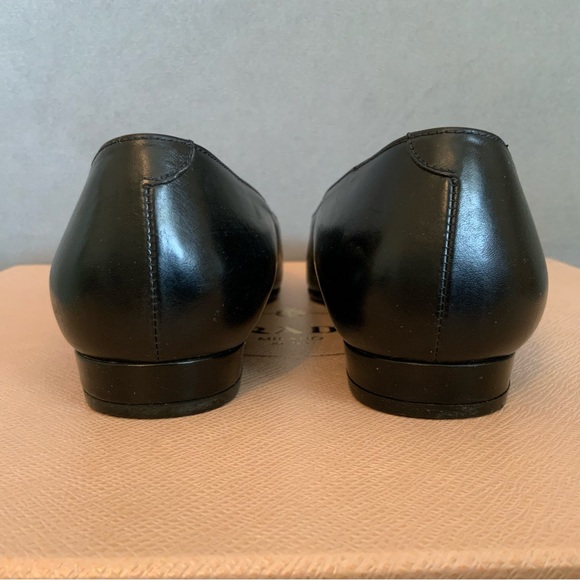 Authentic Celine Paris Leather Flat Loafer Black Rare Vintage Size 5.5 - Picture 9 of 14